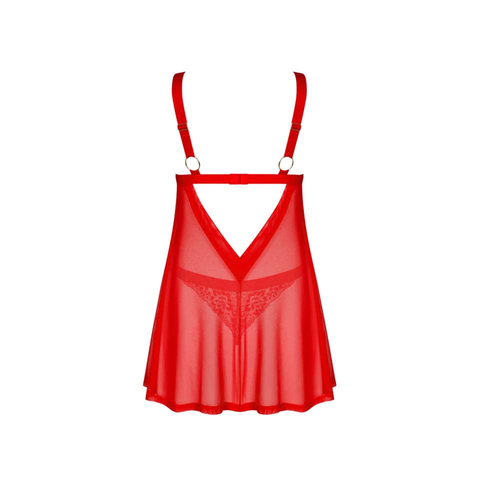 Romantyczna koszulka babydoll i stringi Obsessive Elianes