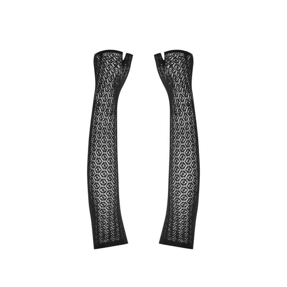 Siateczkowe czartne rękawiczki Obsessive A772