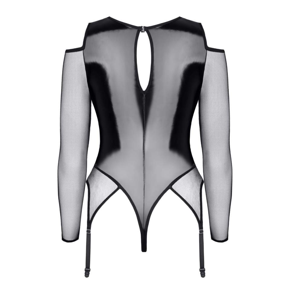 Drapieżne body czarne skórzane Demoniq Trude