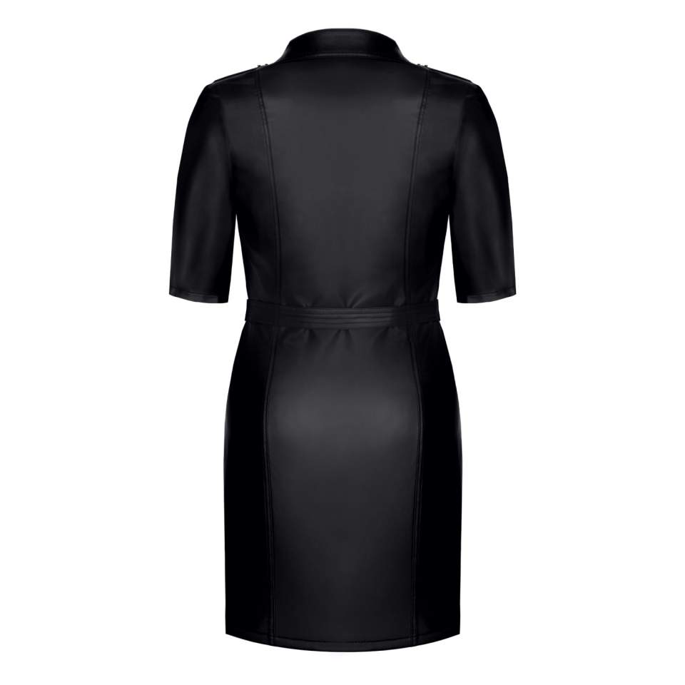 Jednoczęściowa czarna sukienka w stylu mundurowym Demoniq Liese