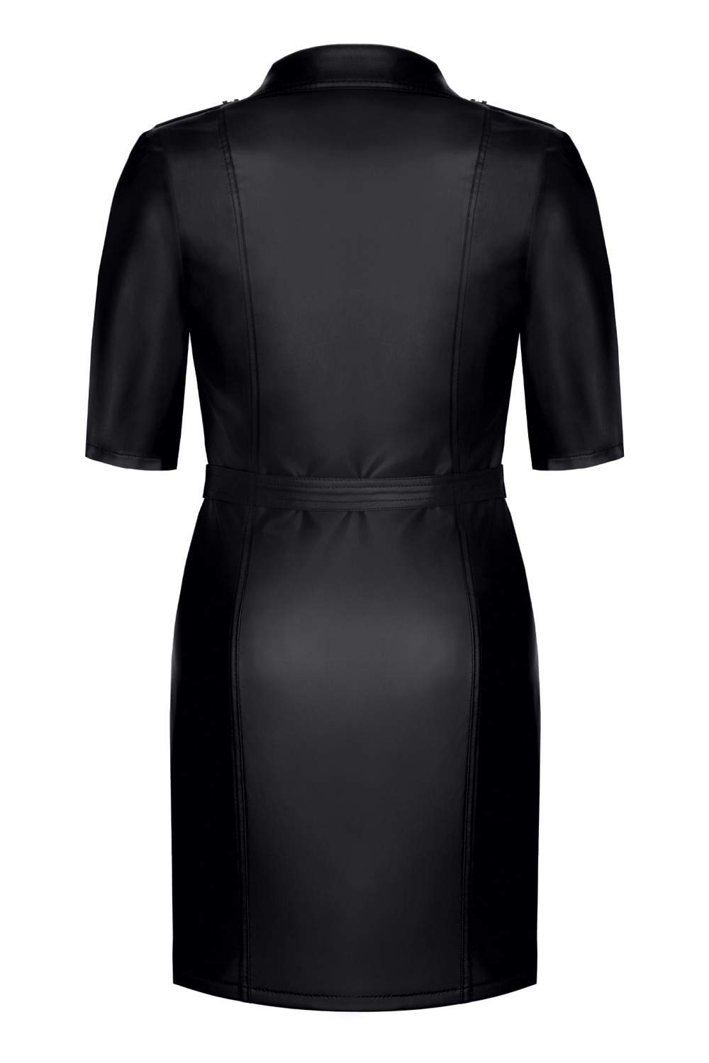 Jednoczęściowa czarna sukienka w stylu mundurowym Demoniq Liese