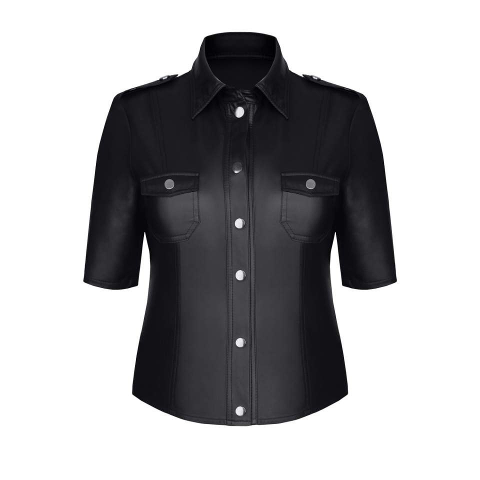 Klasyczna czarna koszula o mundurowym kroju Demoniq Lotte