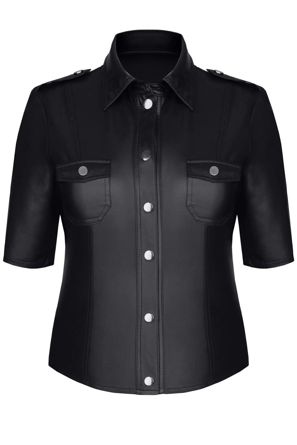 Klasyczna czarna koszula o mundurowym kroju Demoniq Lotte