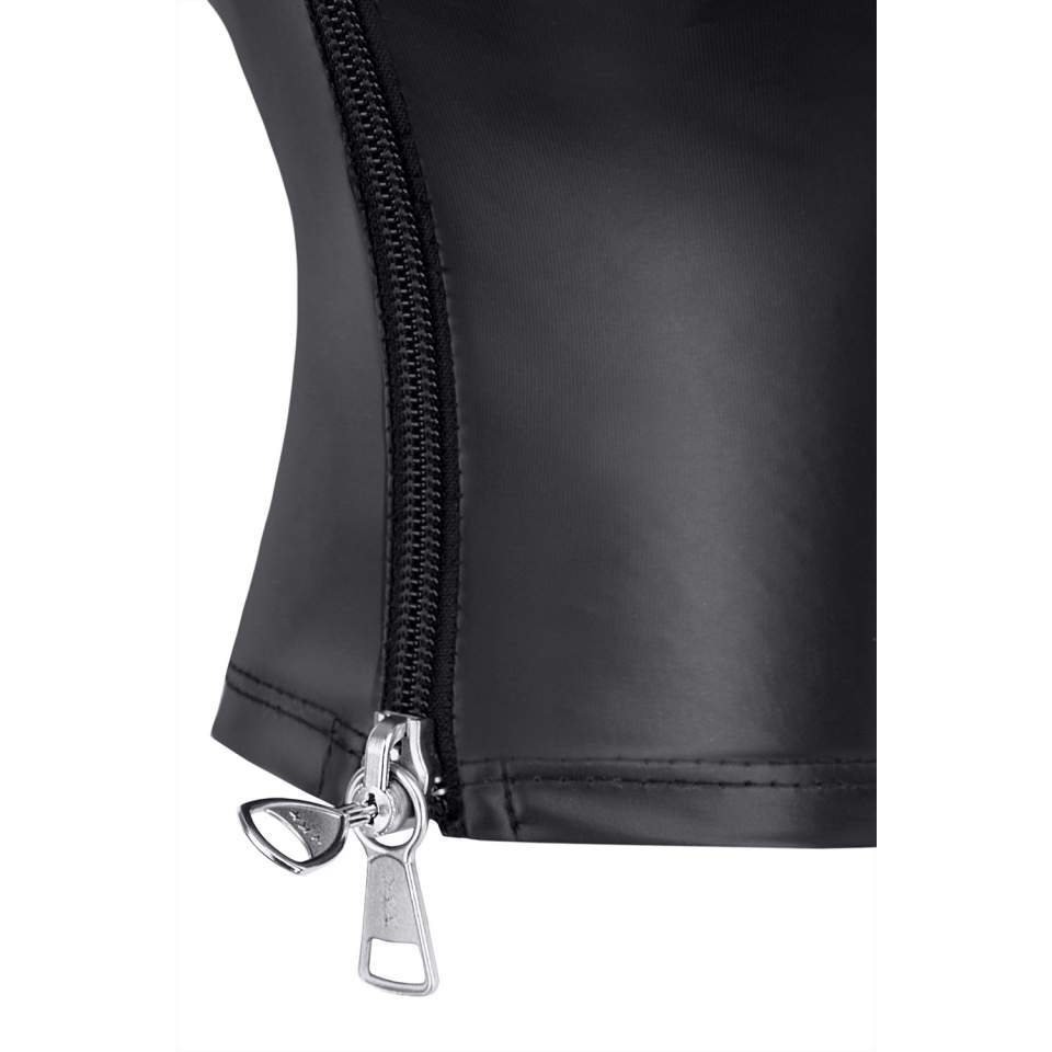 Maska czarna z wetlooka zapinana na kluczyk marki Demoniq