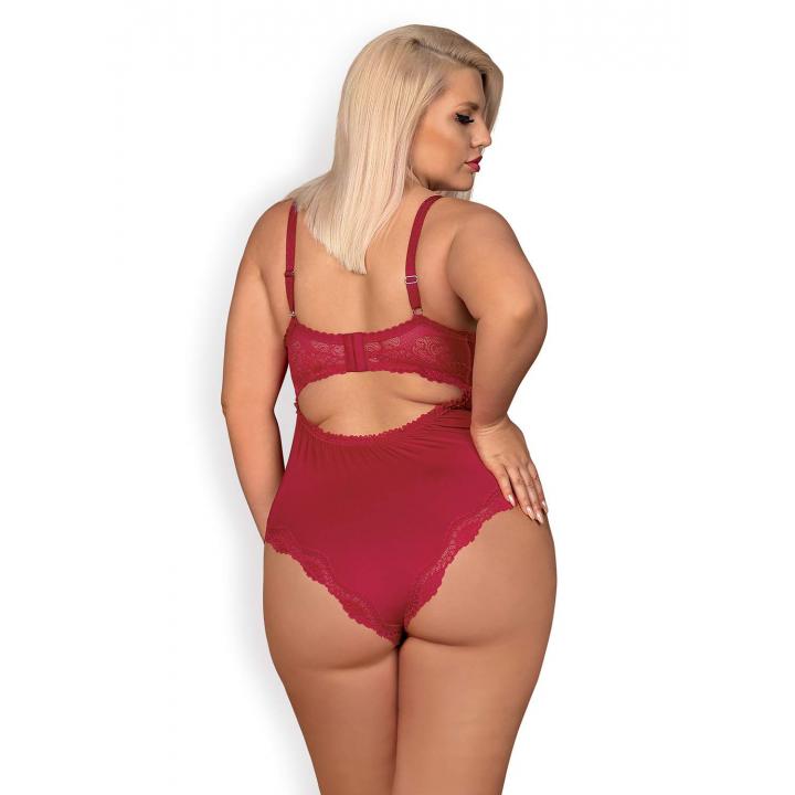 Czerwone body Obsessive Rosalyne z pięknym tyłem
