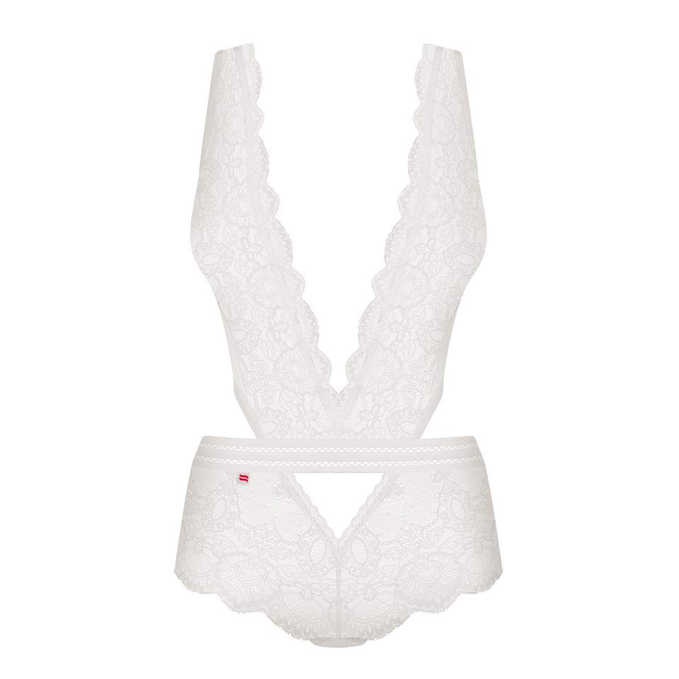 Body Obsessive 853-TED-2 z białej koronki