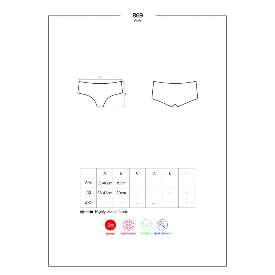 Czarne koronkowe szorty Obsessive 869-SHO-1