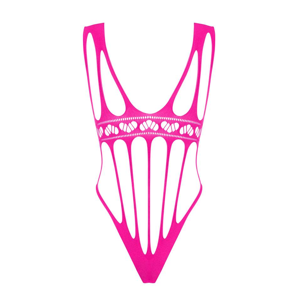 Różowe cybergotyckie body marki Obsessive B121