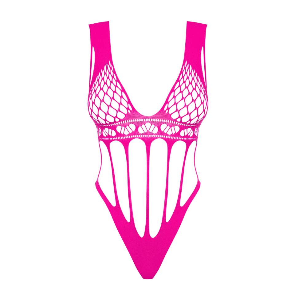 Różowe cybergotyckie body marki Obsessive B121