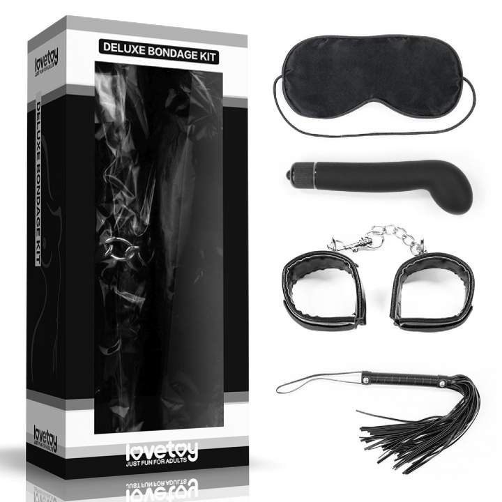 Zestaw Deluxe Bondage Kit 5 z wibratorem i pejdzem - Zestaw BDSM