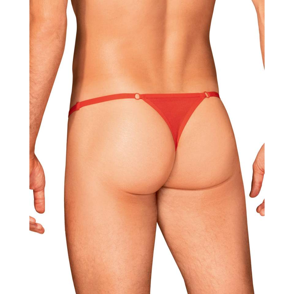 Czerwone męskie stringi marki Obsessive Obsessiver