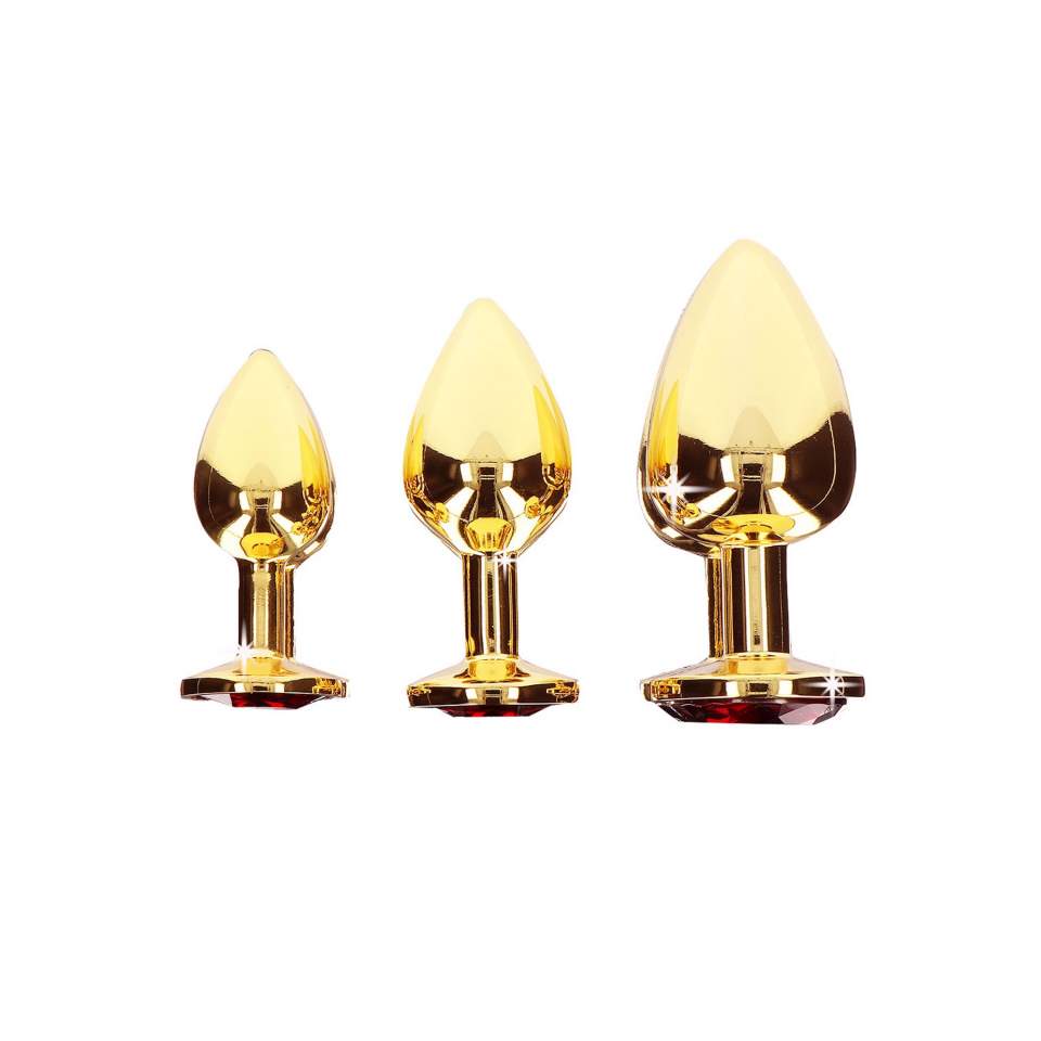 Elegancki złoty korew z czerwonym kryształkiem- rozmiar S