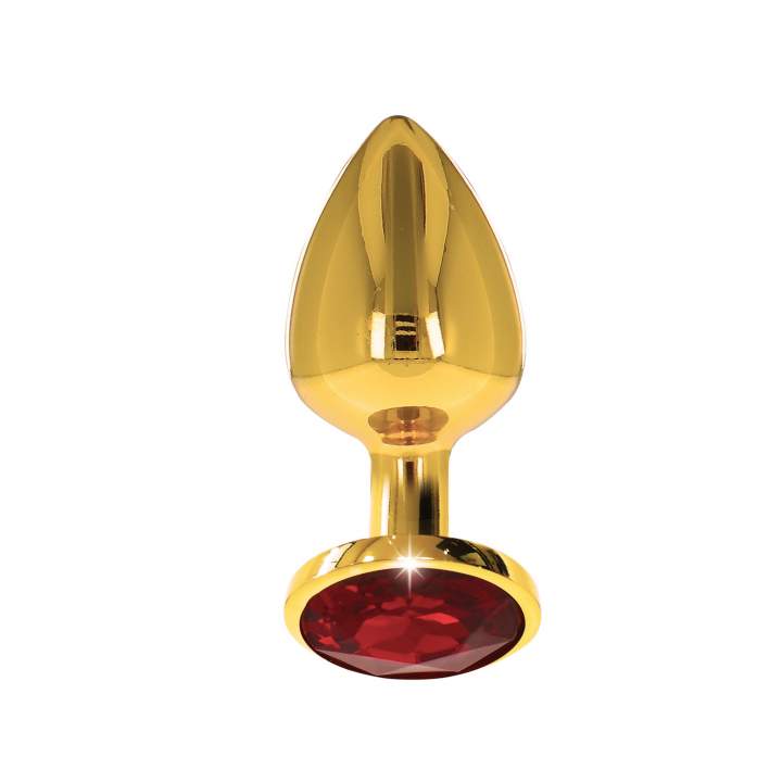 Elegancki złoty korew z czerwonym kryształkiem- rozmiar M
