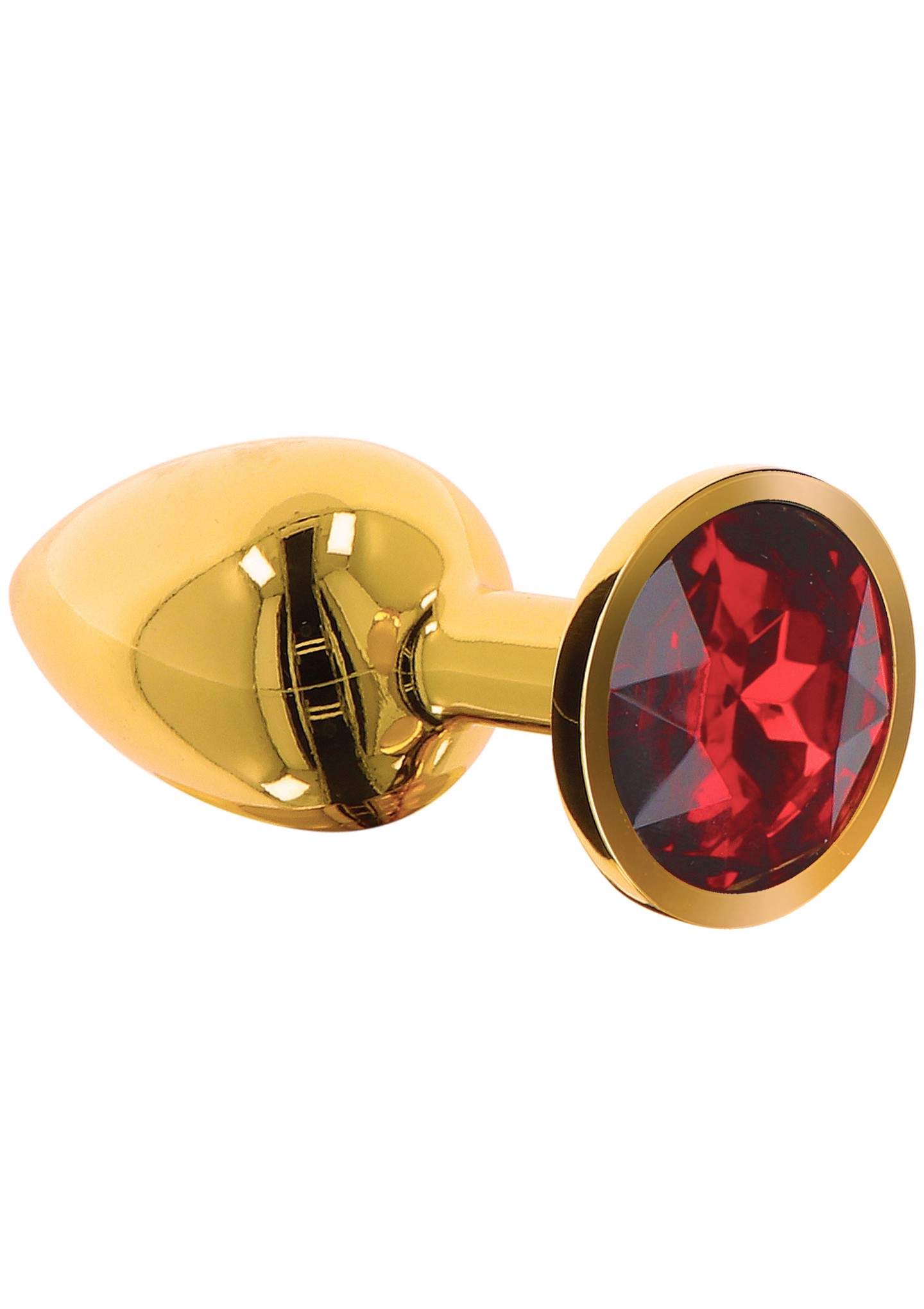 Elegancki złoty korek z czerwonym kryształkiem- rozmiar L