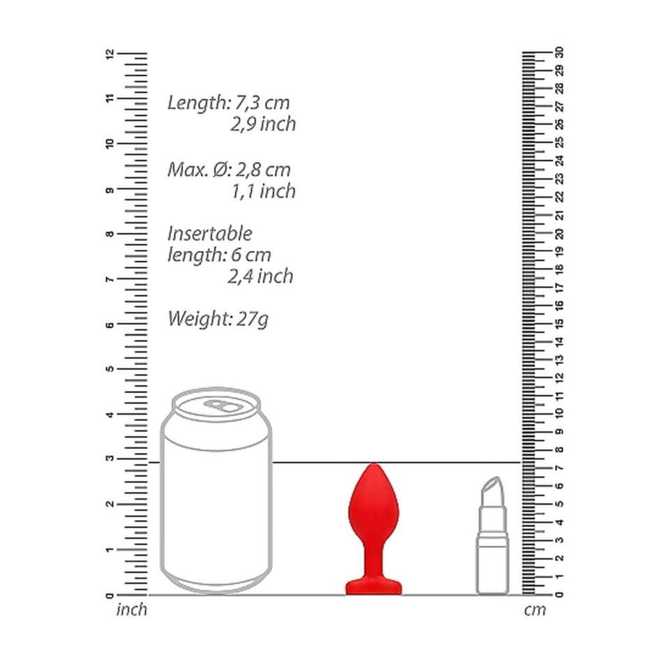 Silikonowy czarny korek z diamencikiem w kształcie serduszka