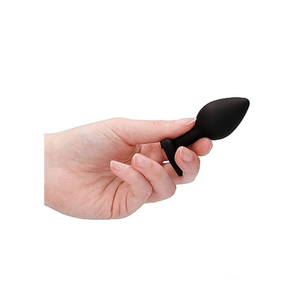 Silikonowy ekskluzywny czarny korek z diamencikiem w kształcie serduszka