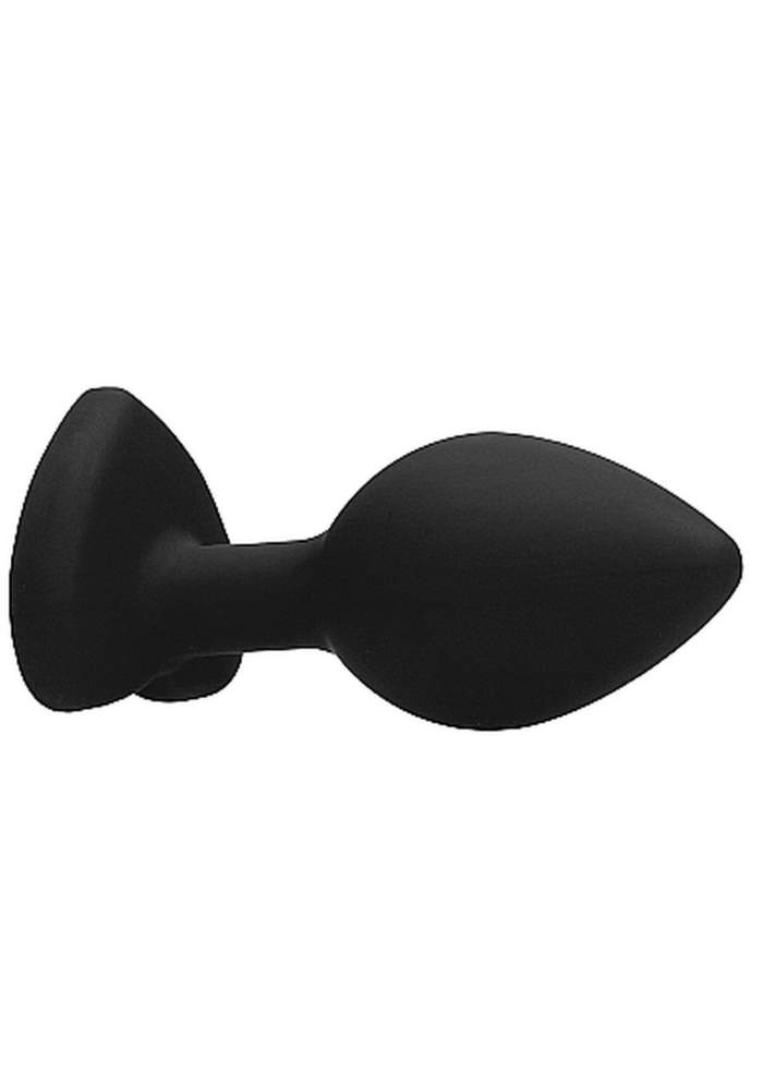 Silikonowy ekskluzywny czarny korek z diamencikiem w kształcie serduszka