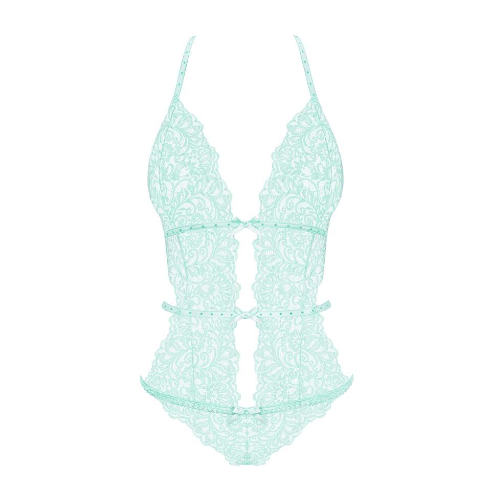 Body Obsessive Delicanta, subtelne koronkowe w miętowym kolorze