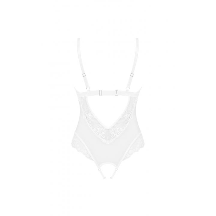 Białe przeźroczyste body otwarte Obsessive Heavenlly