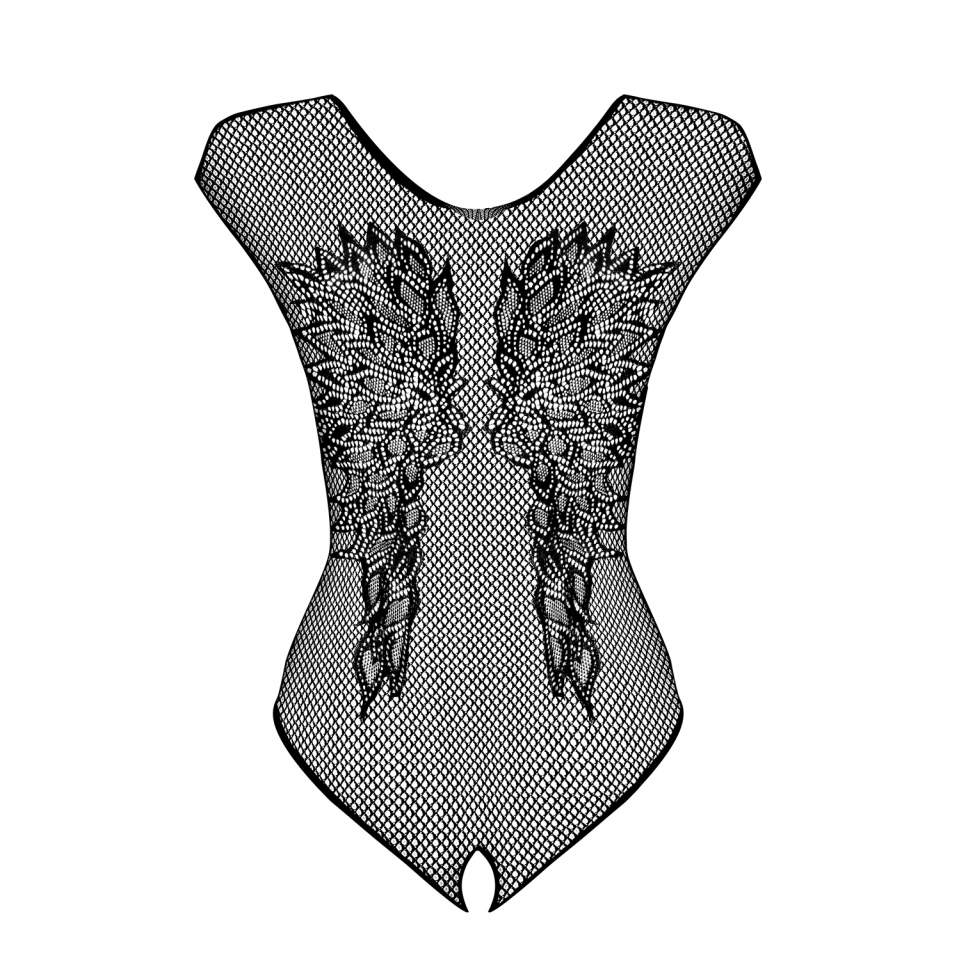 Czarne body Body Obsessive B112 w rockowym stylu