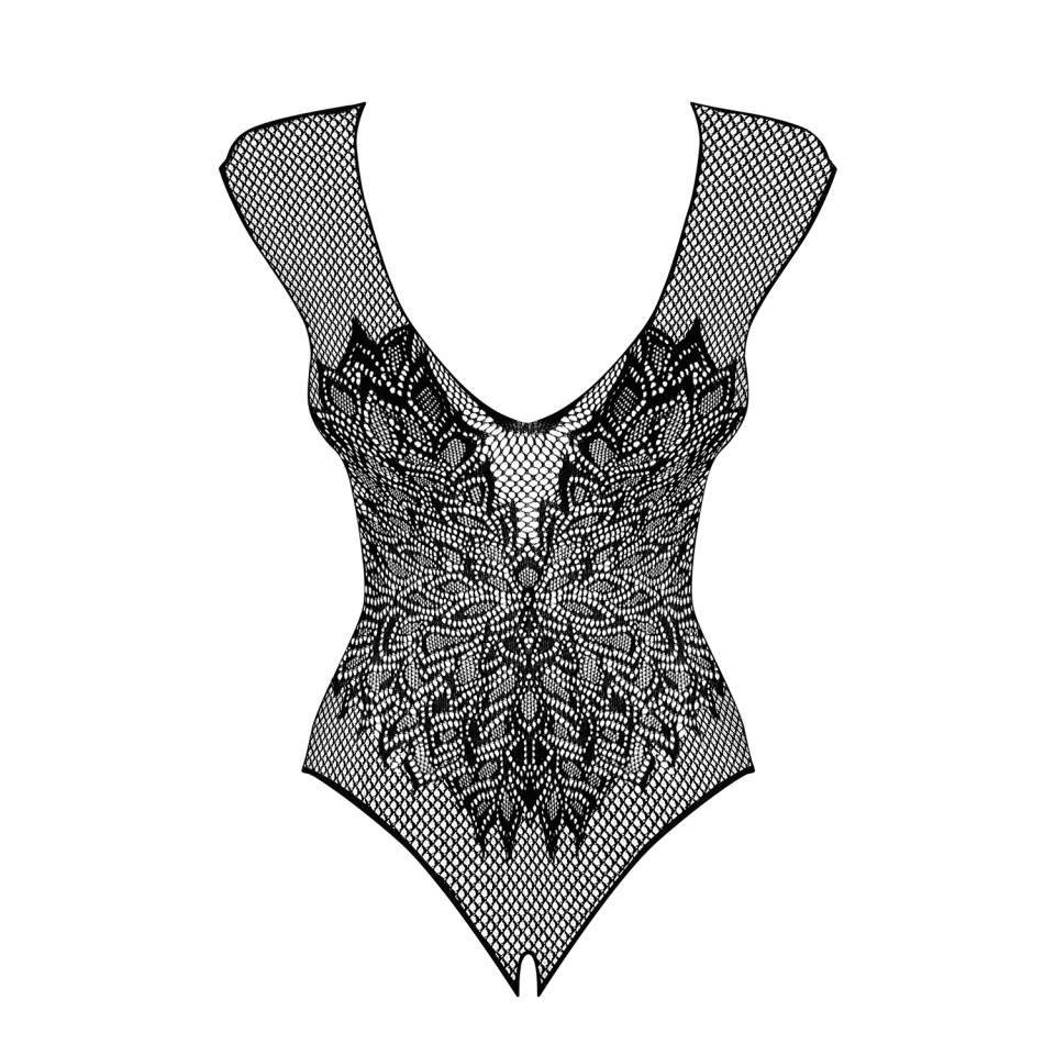 Czarne body Body Obsessive B112 w rockowym stylu