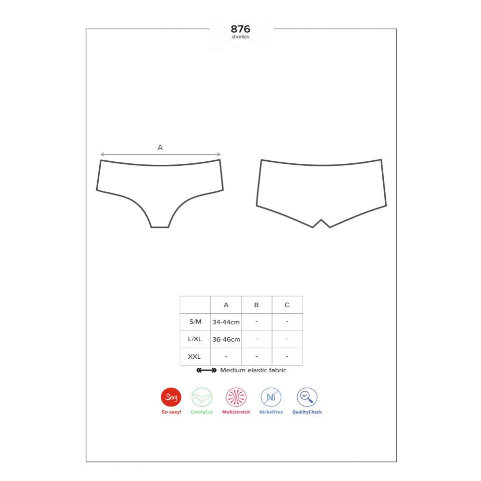 Czarne szorty Obsessive 876-SHO-1 w stylu pin up 