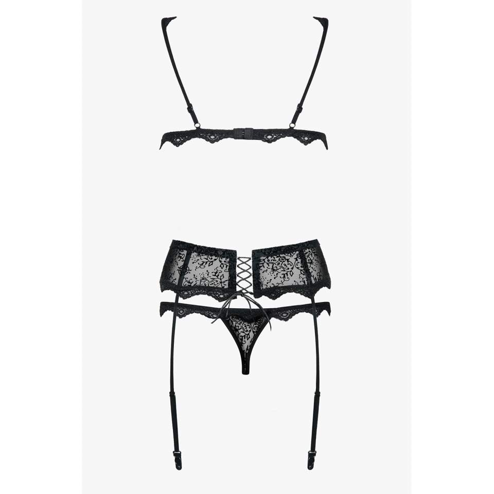 Czarny trzyczęściowy komplet Obsessive Emperita 