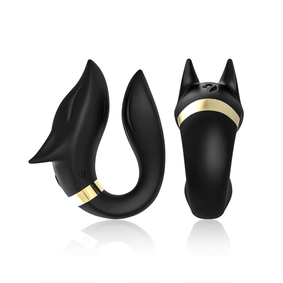 Wibrator dla par silikonowy w kształcie liska, ekskluzywny