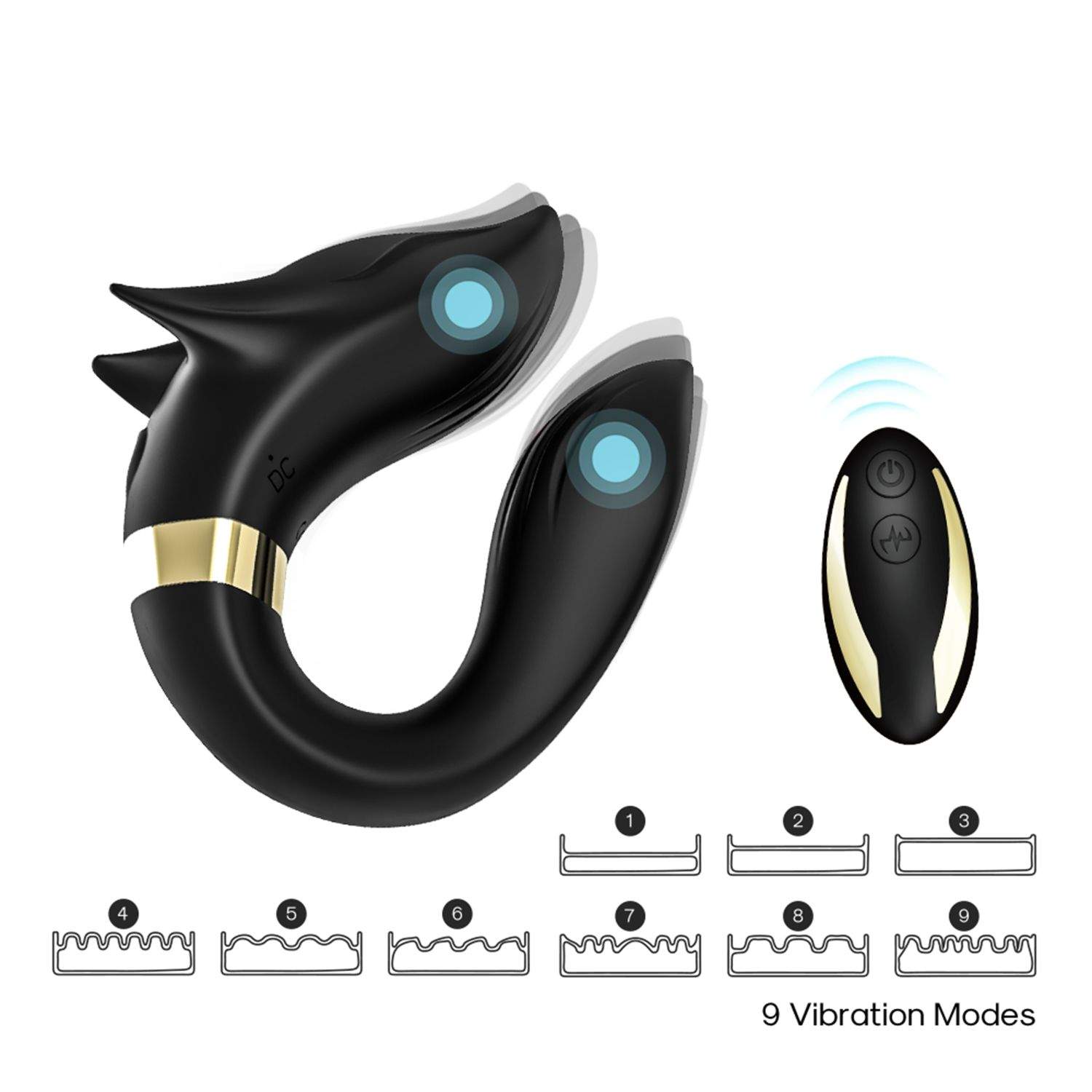 Wibrator dla par silikonowy w kształcie liska, ekskluzywny