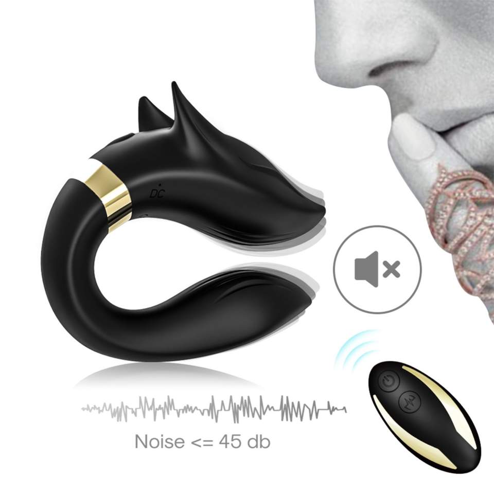 Wibrator dla par silikonowy w kształcie liska, ekskluzywny