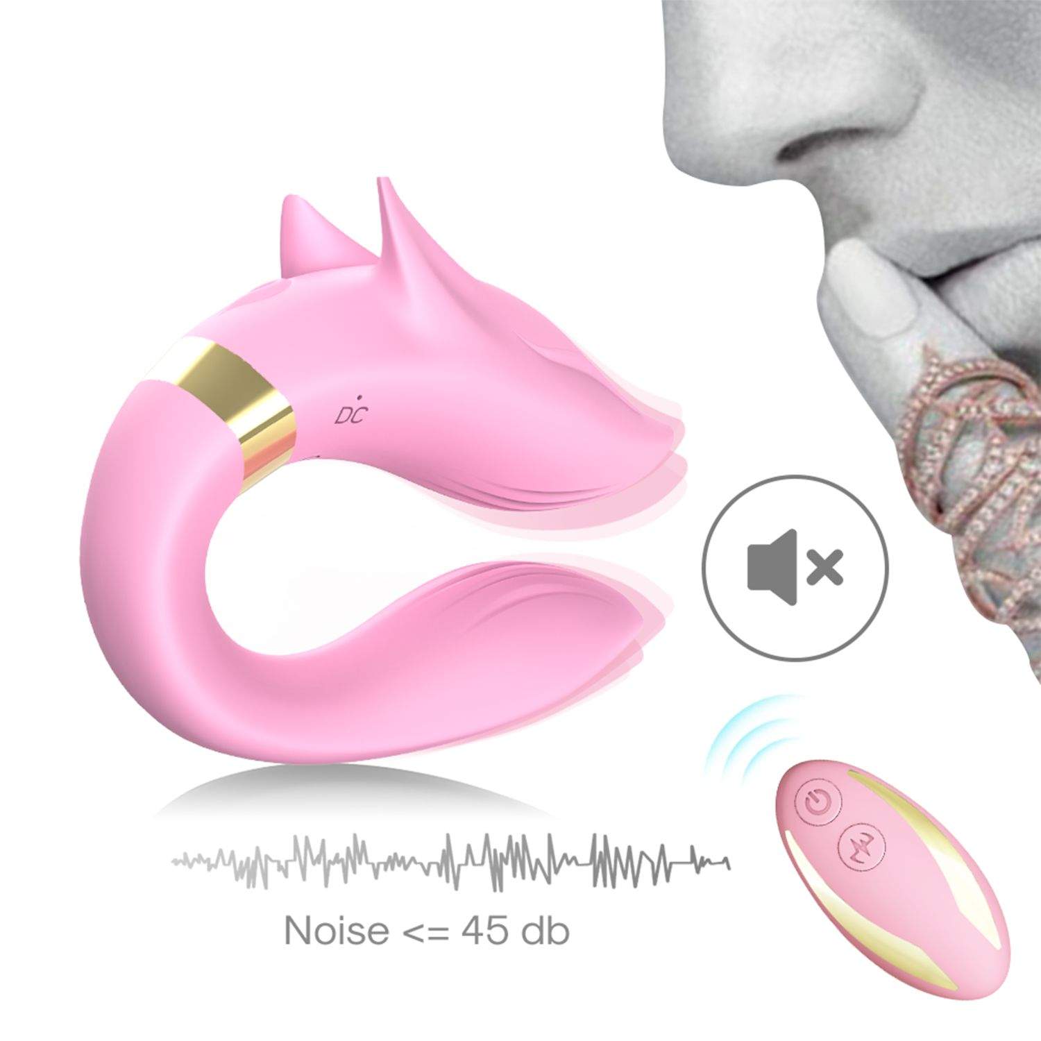 Ekskluzywny wibrator dla par- silikonowy, różowy w kształcie liska