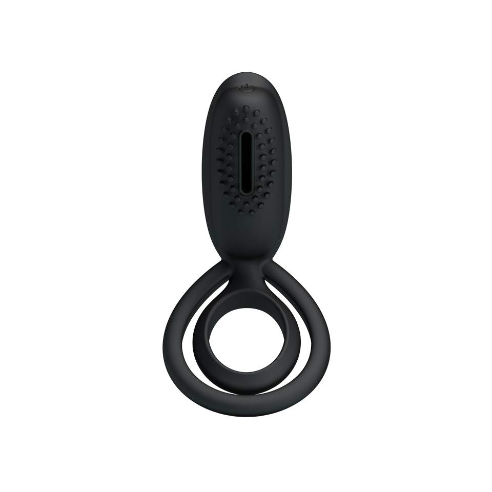 Pierścień wibrujący, czarny, silikonowy i wodoodporny