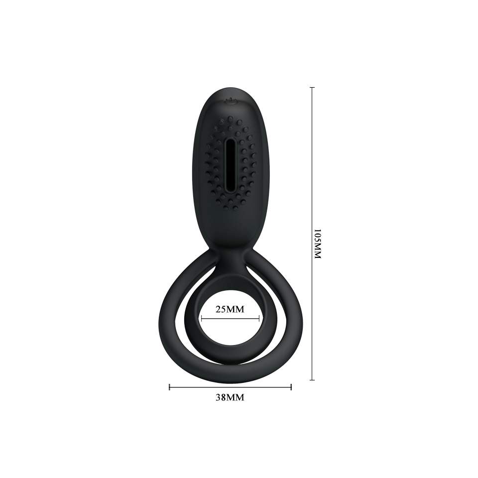 Pierścień wibrujący, czarny, silikonowy i wodoodporny