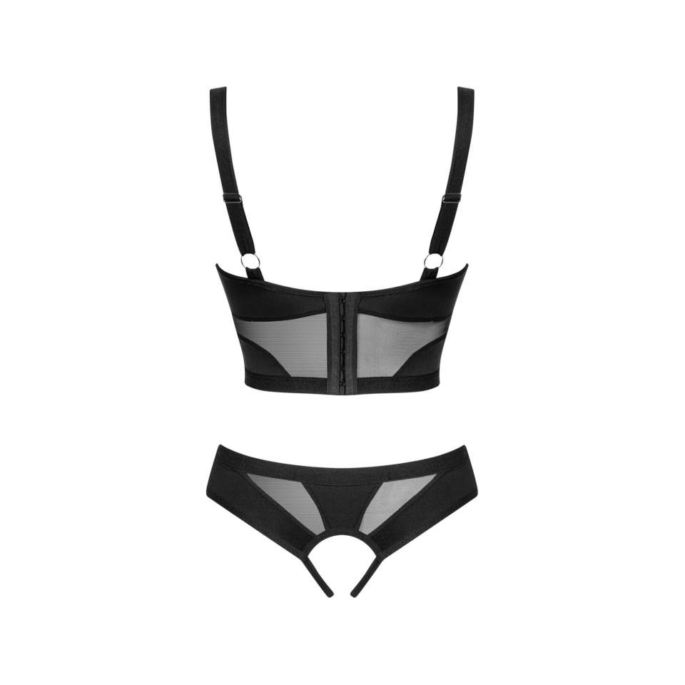 Klasyczny otwarty czarny 2-cz. komplet Obsessive Chic Amoria