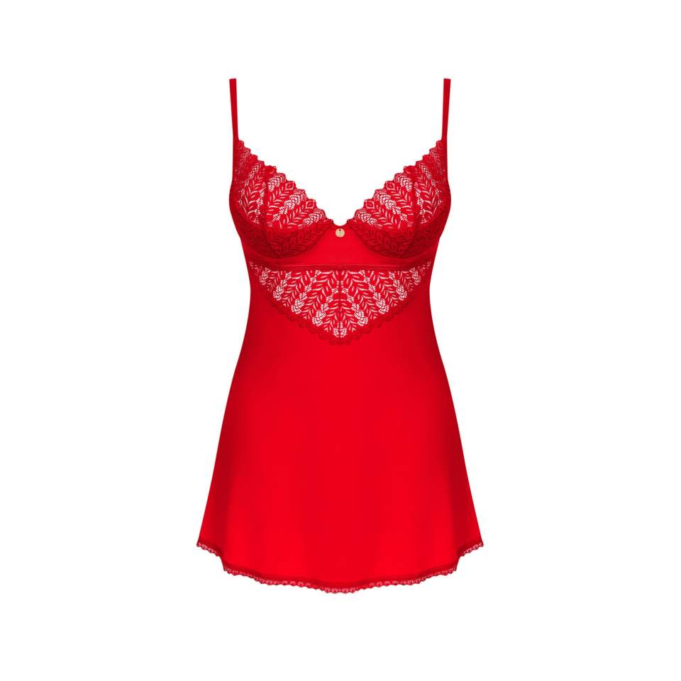 Czerowna kusząca koszulka ze stringami Obsessive Ingridia