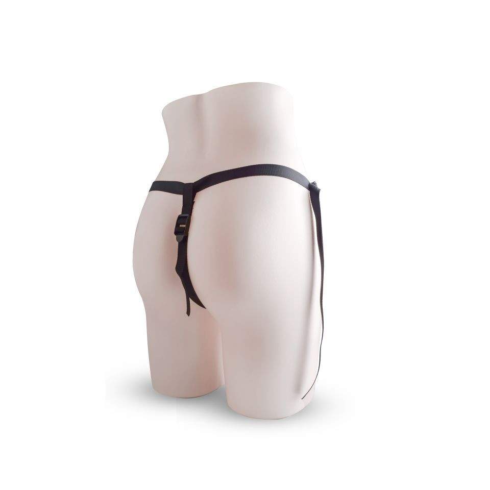 Strapon z fioletowym dildem