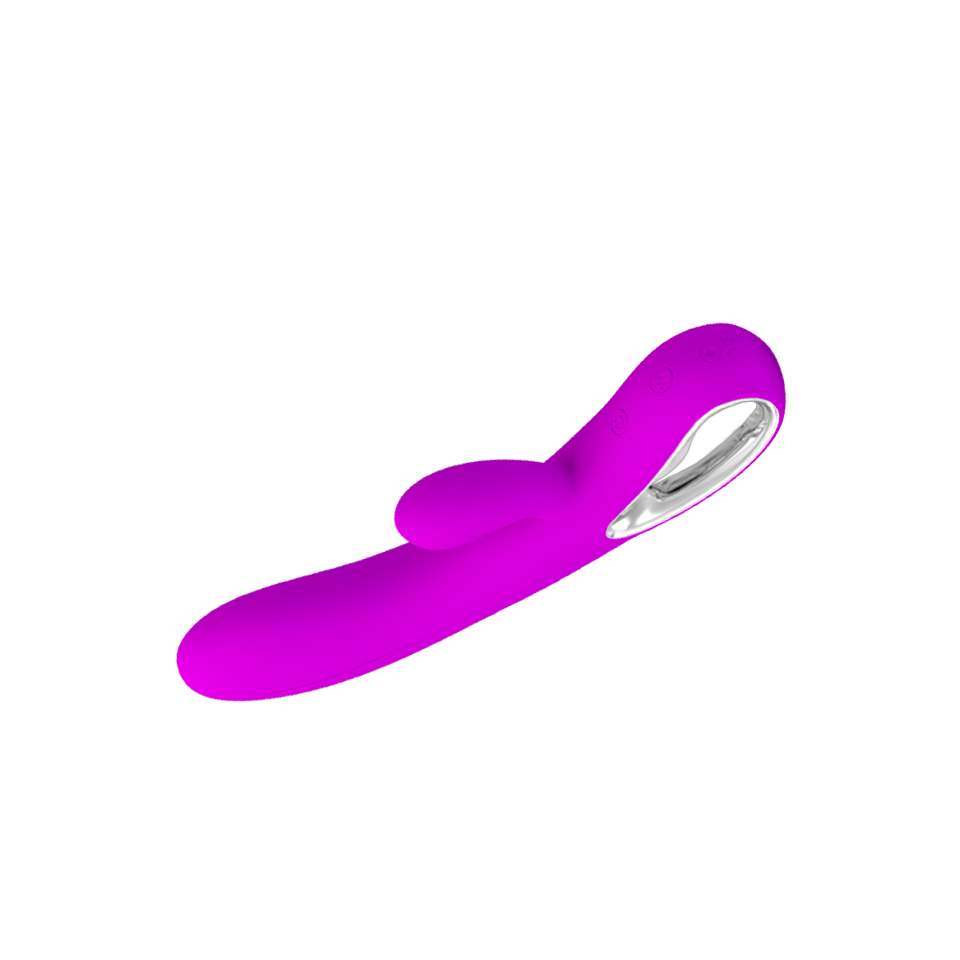 Fioletowy wielofunkcyjny wibrator typu króliczek do stymulacji łechtaczki