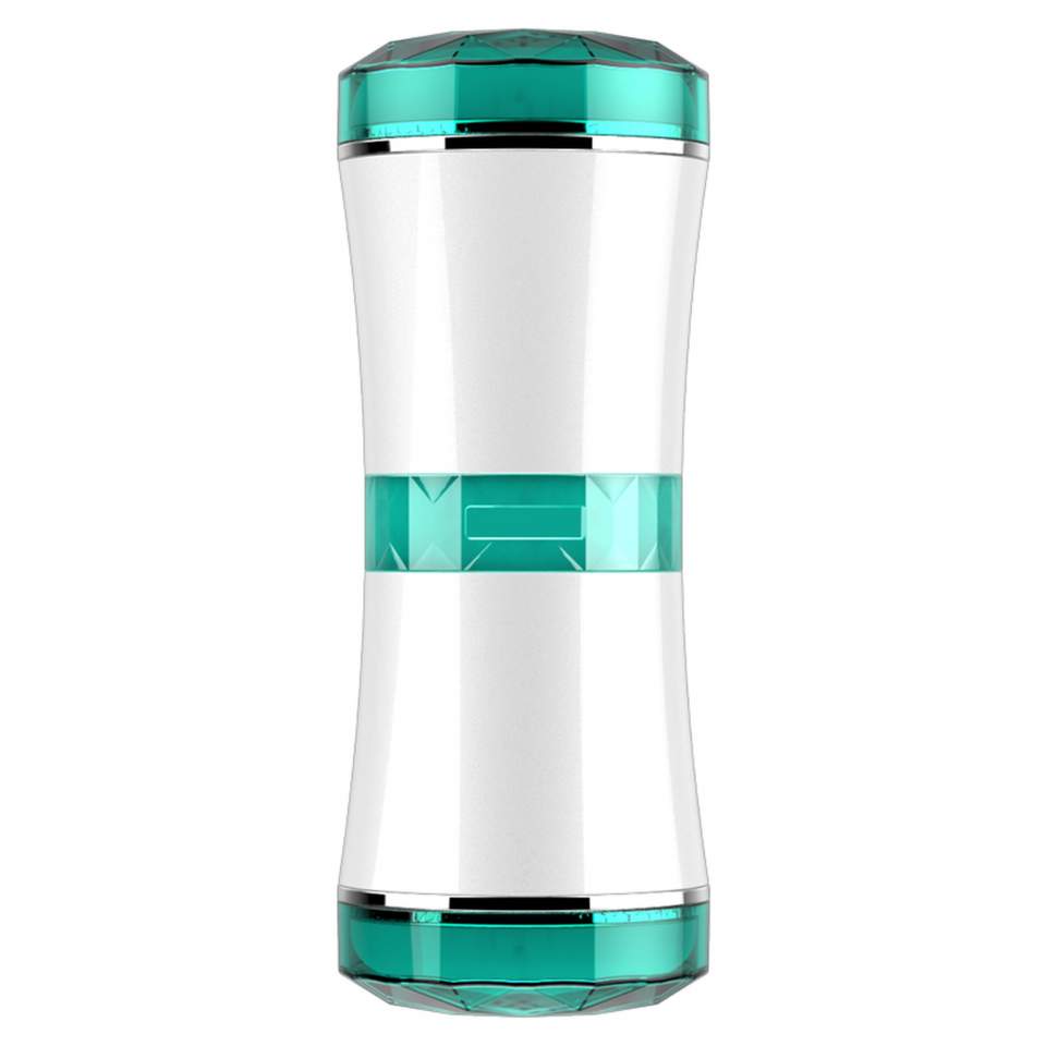 Elegancki dwustronny masturbator dla mężczyzn wykonany z cyberskóry – 18 cm