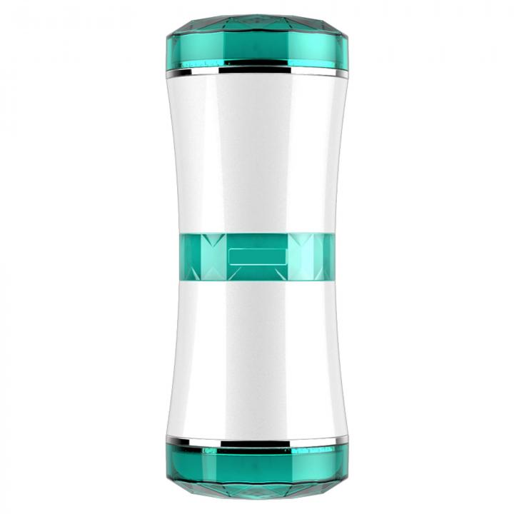 Elegancki dwustronny masturbator dla mężczyzn wykonany z cyberskóry – 18 cm