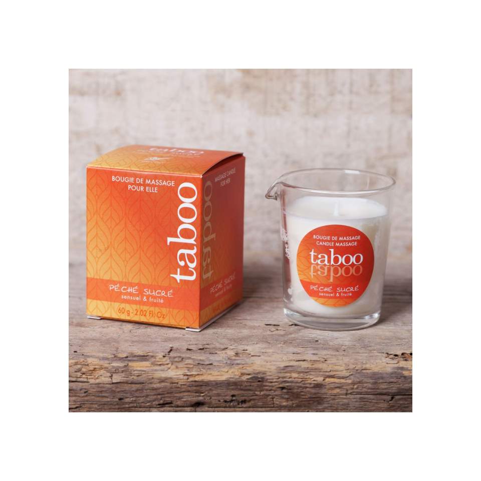 Świeca/krem do masażu: delikatny owocowy i zmysłowy zapach świeżej brzoskwini.