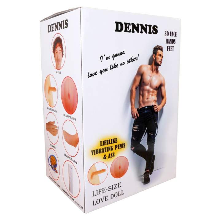 Lalka erotyczna męska, nadmuchiwana- Dennis 3D z wibracjami