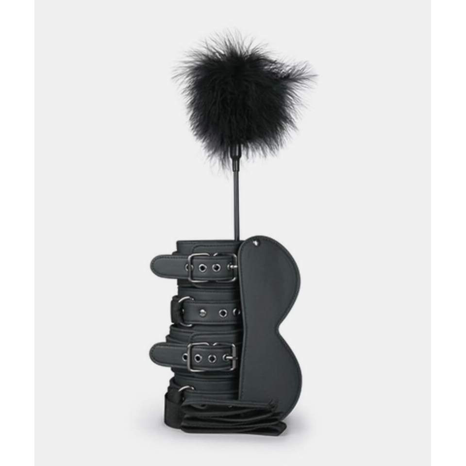 Zestaw BDSM dla początkujących: kjadanki, maska, piórko