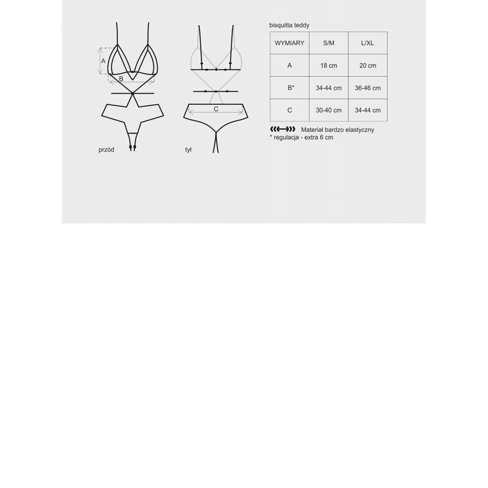 Seksowne Body Obsessive Bisquitta z prześwitującej beżowej koronki