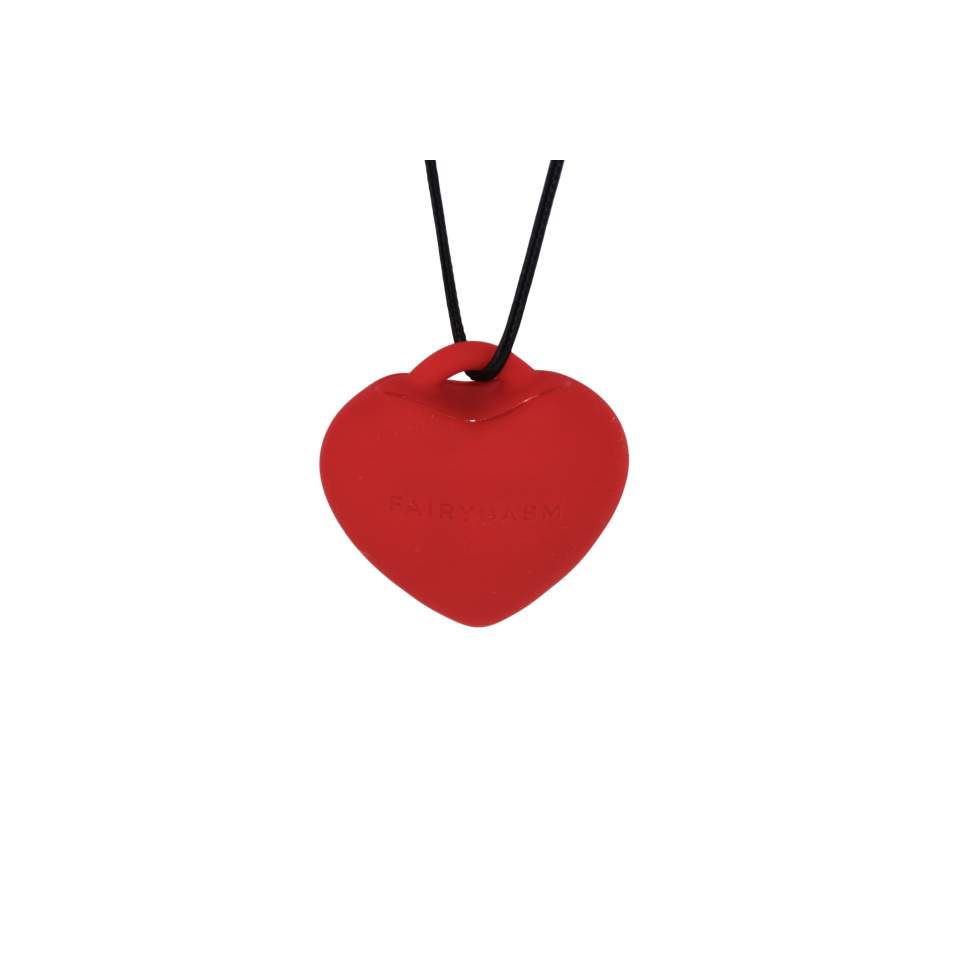 Dyskretny masażer łechtaczkowy w kształcie serduszka + zawieszka: KAMIEŃ ROZKOSZY w kolorze czerwonym