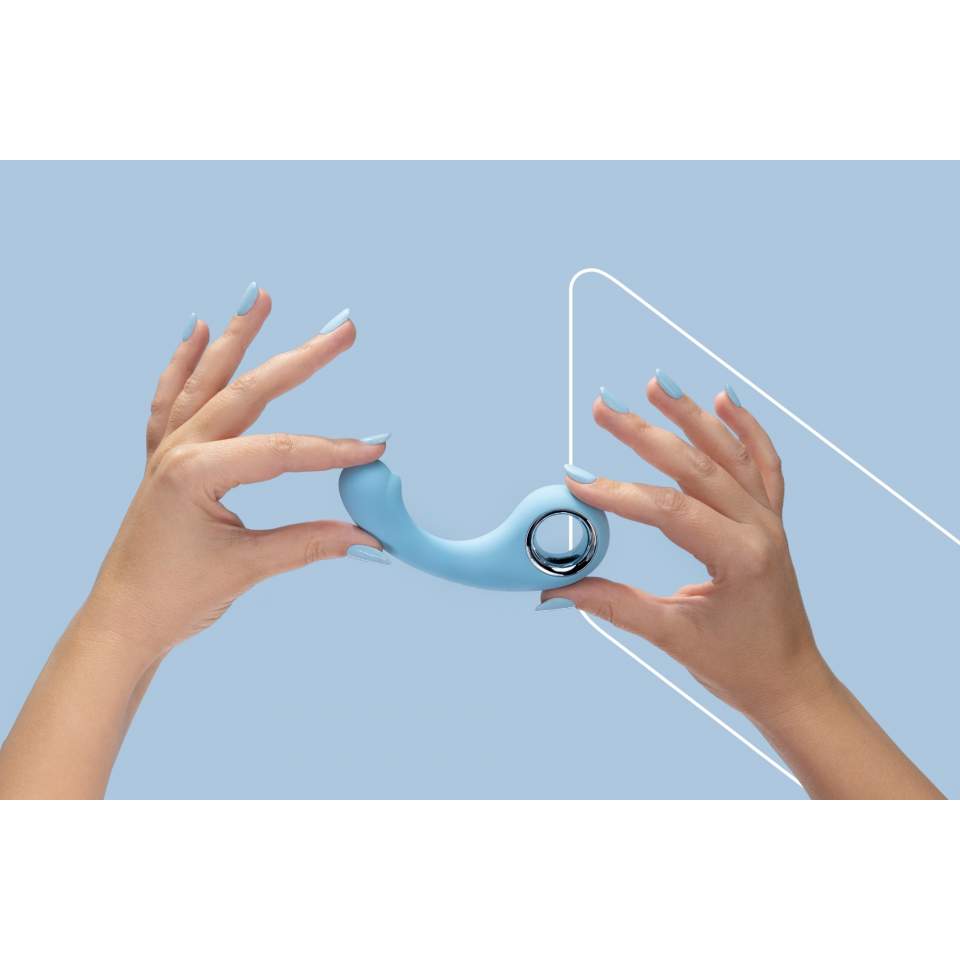 Silikonowy elegancki niebieski wibrator: 9 trybów wibracji