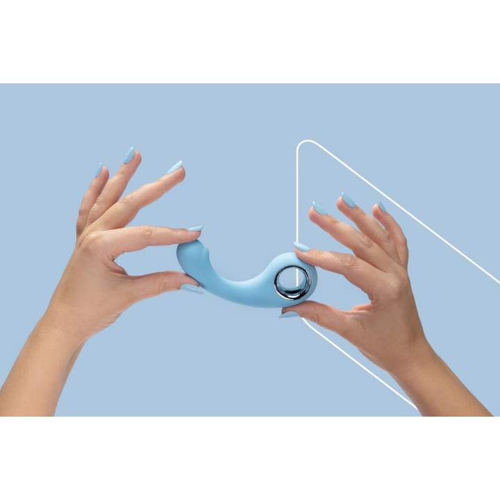 Silikonowy elegancki niebieski wibrator: 9 trybów wibracji