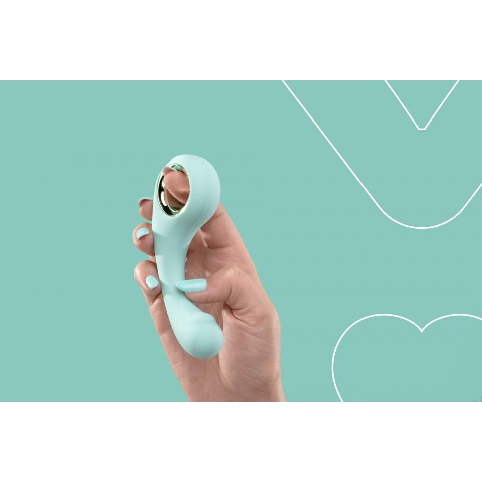 Silikonowy elegancki zielony wibrator: 9 trybów wibracji