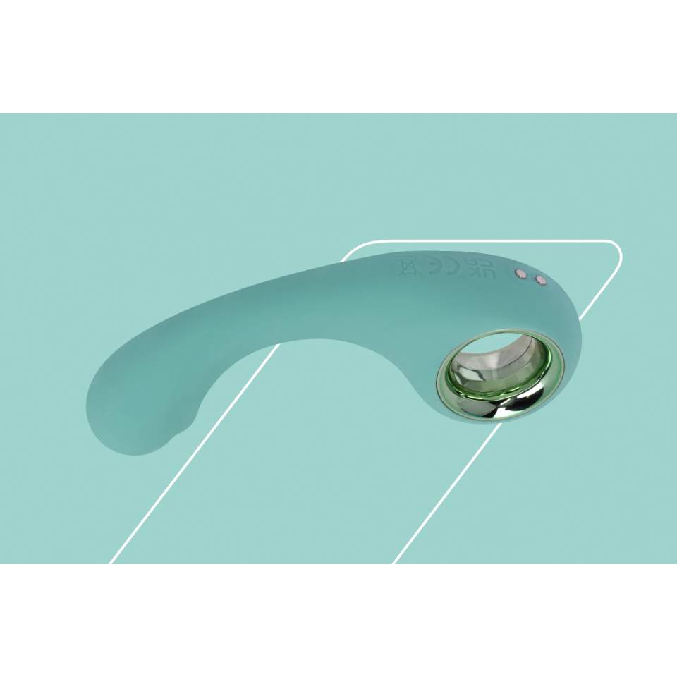 Silikonowy elegancki zielony wibrator: 9 trybów wibracji