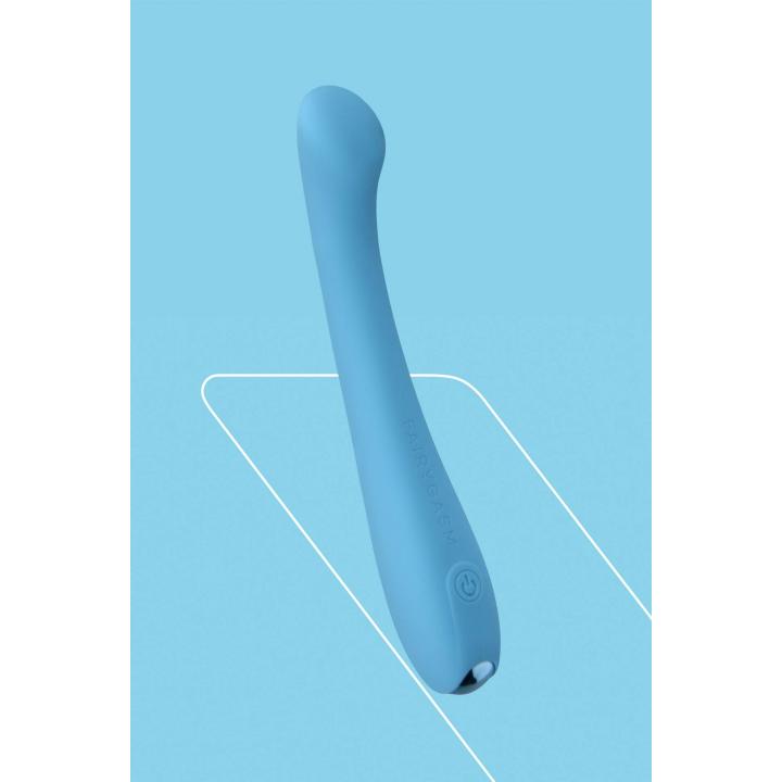 Elegancki silikonowy wibrator do stymulacji puntku G: Niebieska Radosna Różdżka 17,5cm