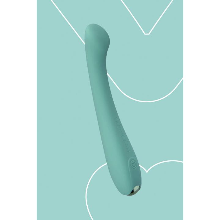 Elegancki silikonowy wibrator do stymulacji puntku G: Zielona Radosna Różdżka 17,5cm